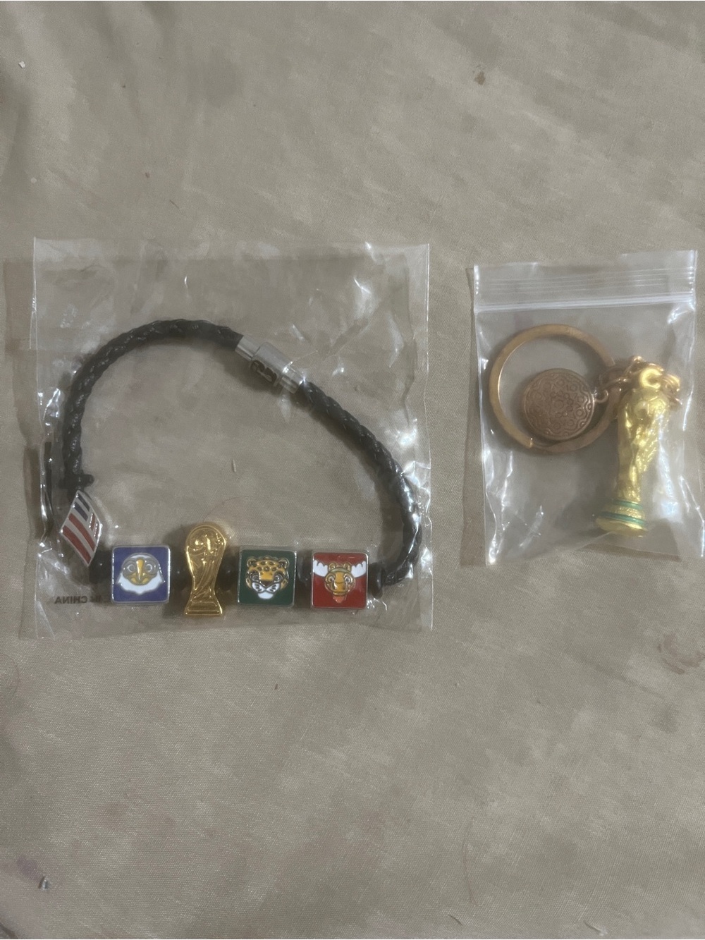 World Cup FIFA Bank of America NYC New York Charm Bracelet & Trophy Keychain